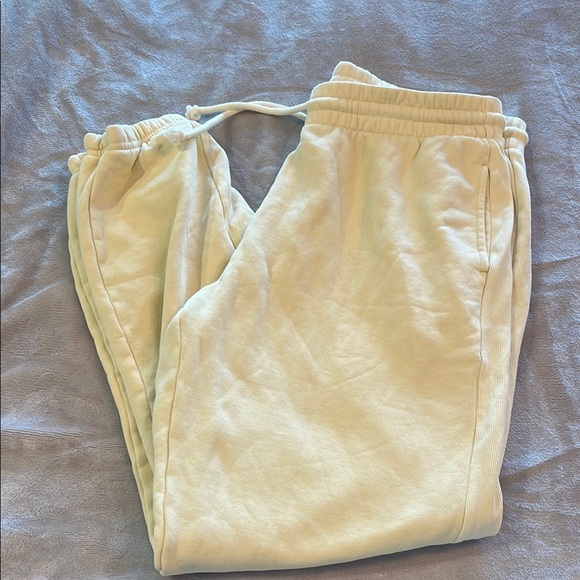 TNA Pants - TNA Cream Velour Joggers Relaxed Fit